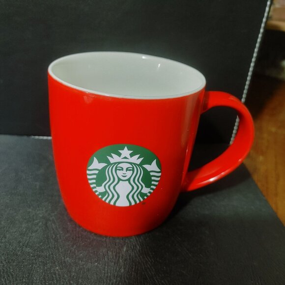 Starbucks Red Ceramic Coffee Mug With Green Logo Design - Picture 5 of 10